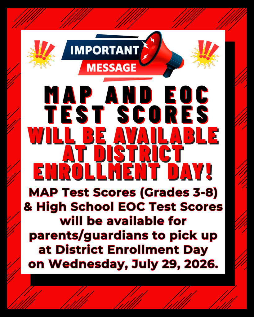 MAP and EOC Scores Available for Pick Up on July 29, 2026