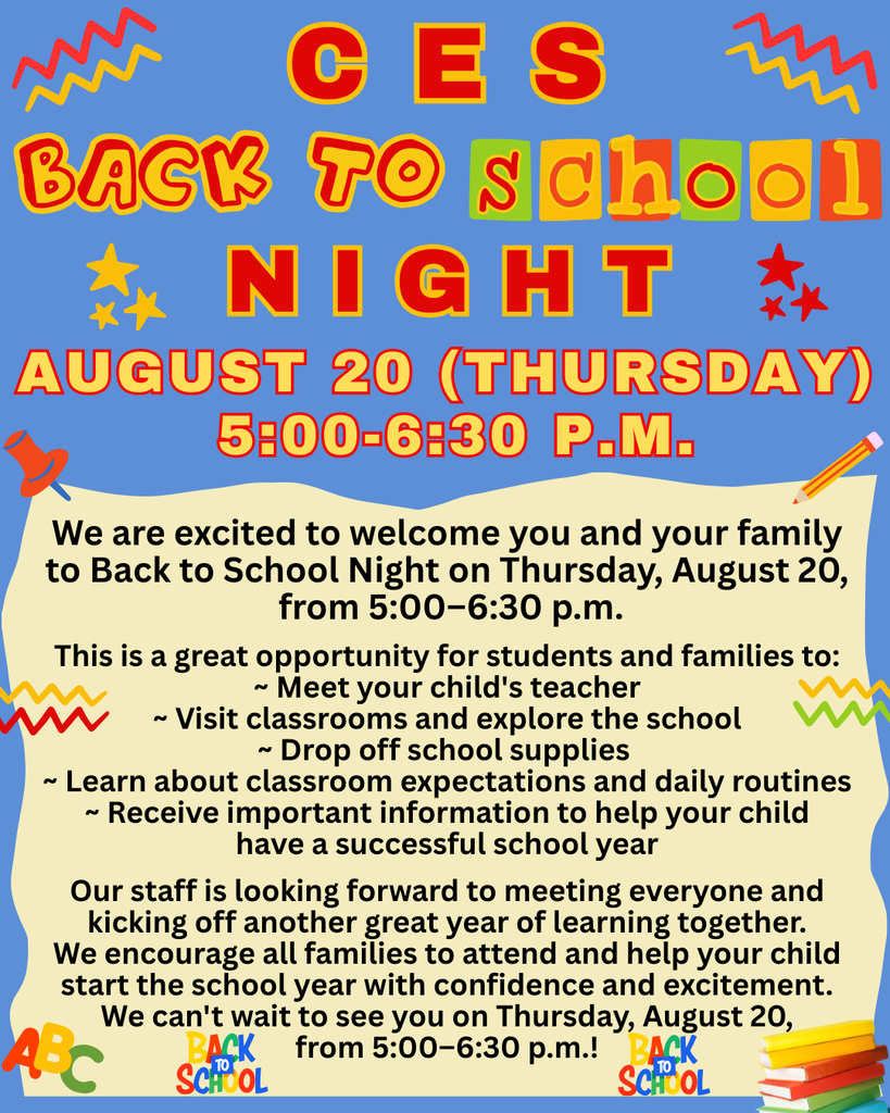 CES Back to School Night August 20, 2026