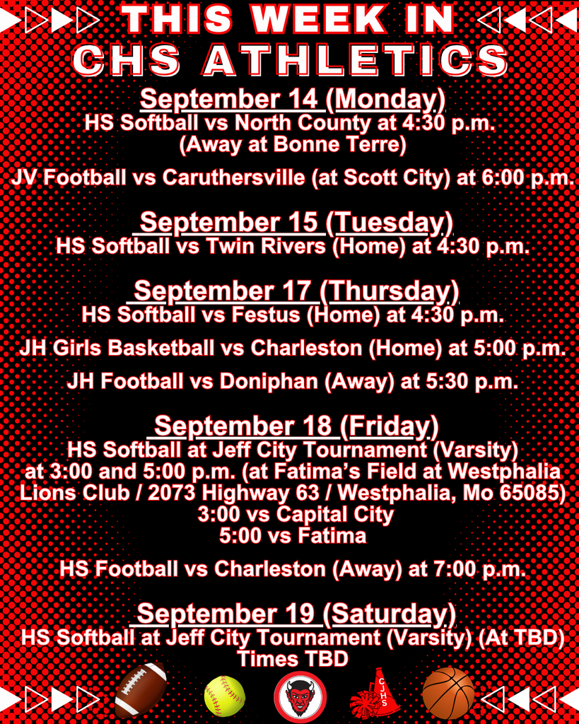 This Week in CHS Athletics September 14-19, 2026