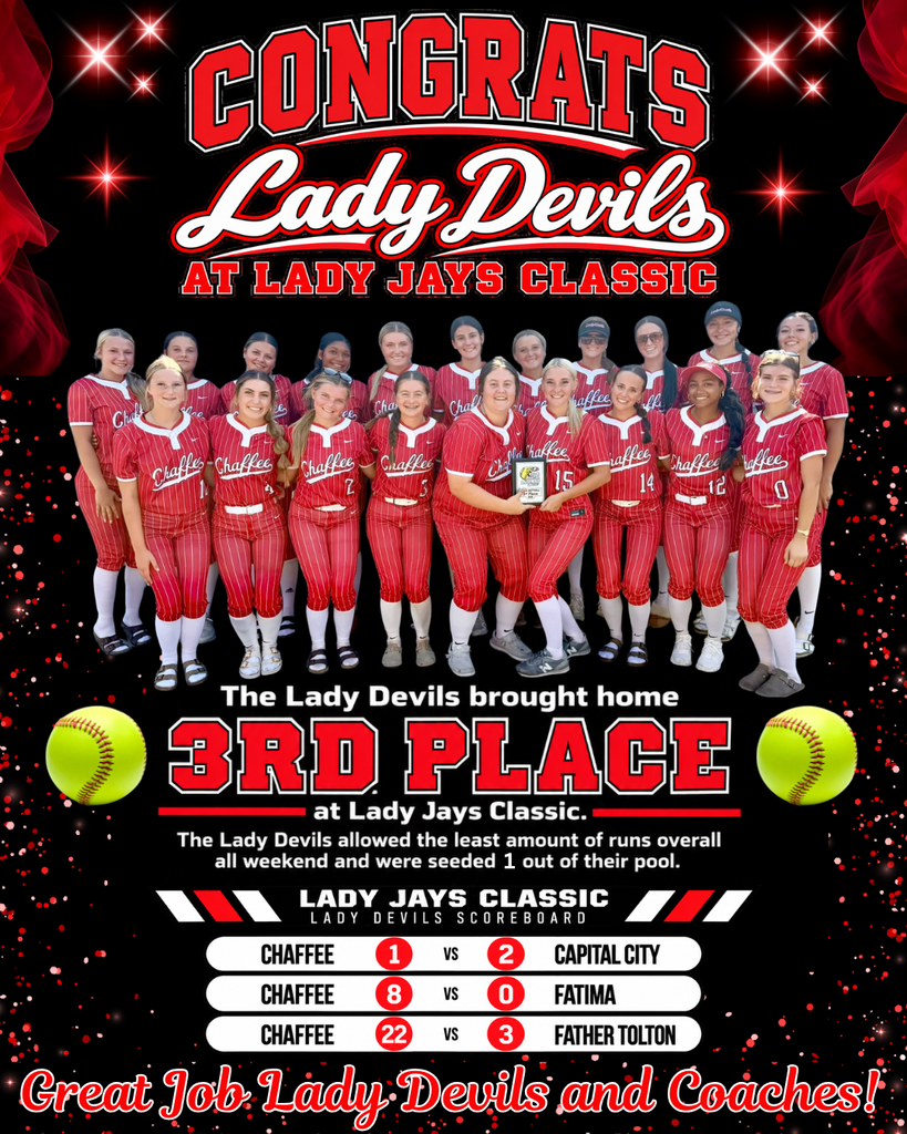 Congratulations Lady Devils Softball 3rd Place at Lady Jays Classic September 2026