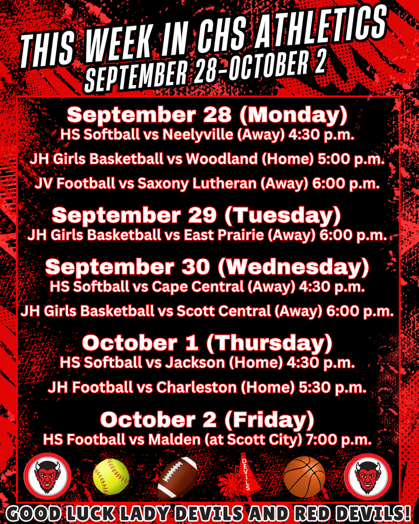 This Week in CHS Athletics September 28-October 2, 2026