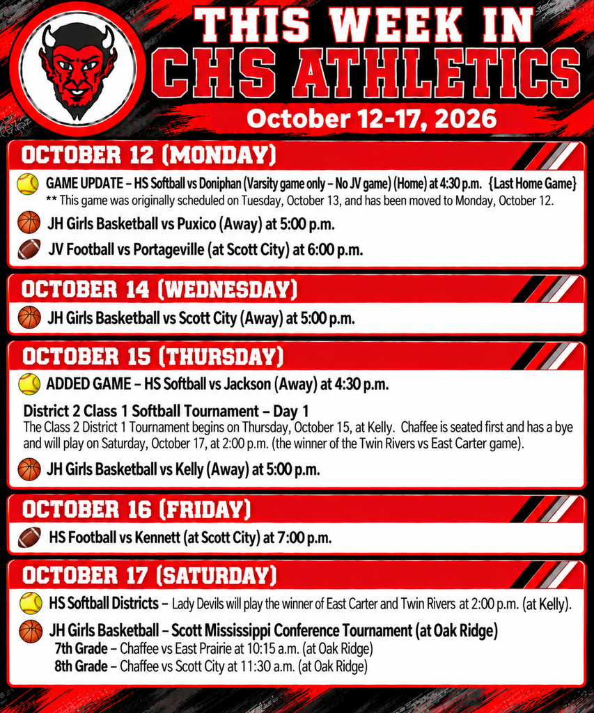 This Week in CHS Athletics October 12-17