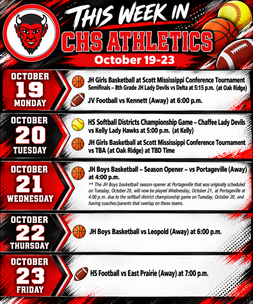 This Week in CHS Athletics October 19-23, 2026