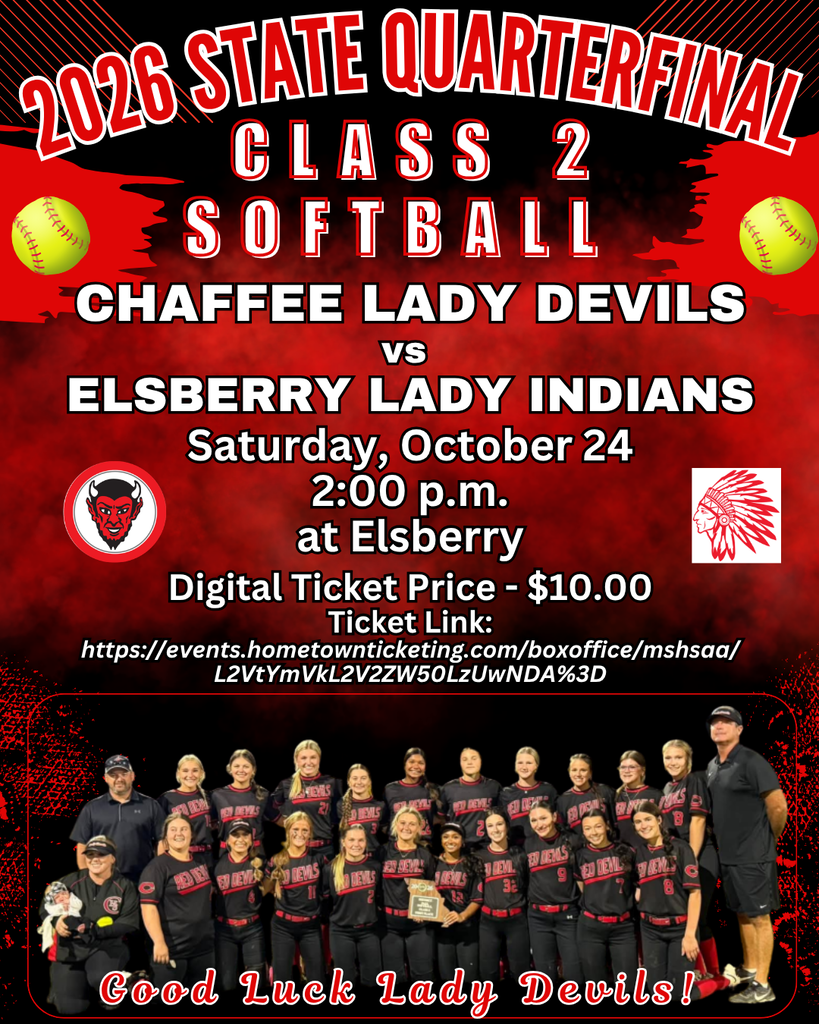 Softball State Quarterfinal Game October 24, 2026