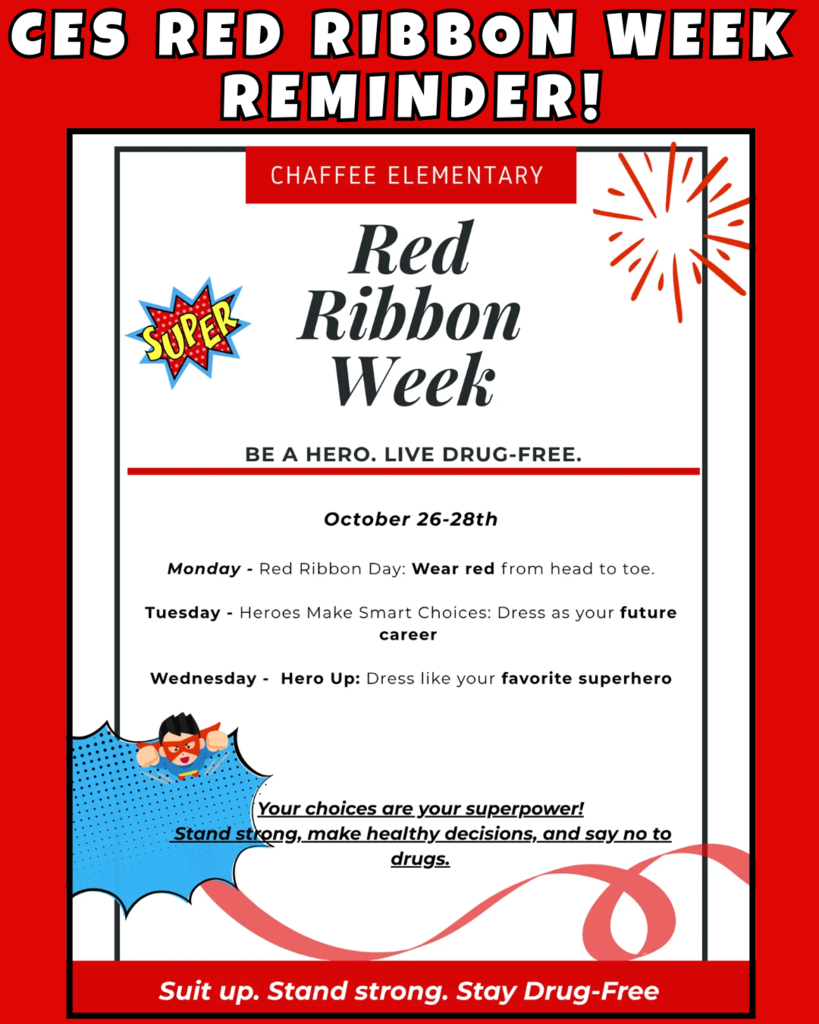 Reminder - CES Red Ribbon Week October 26-28