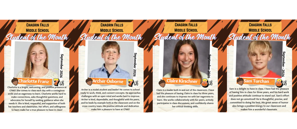 September Students of the Month