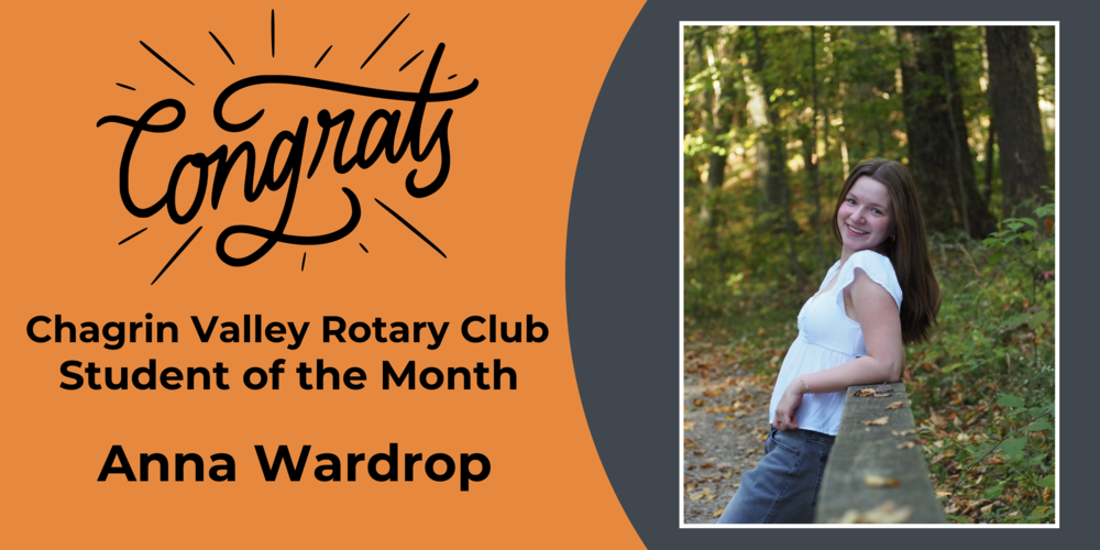Chagrin Falls Senior Anna Wardrop Recognized as Rotary Student of the Mont