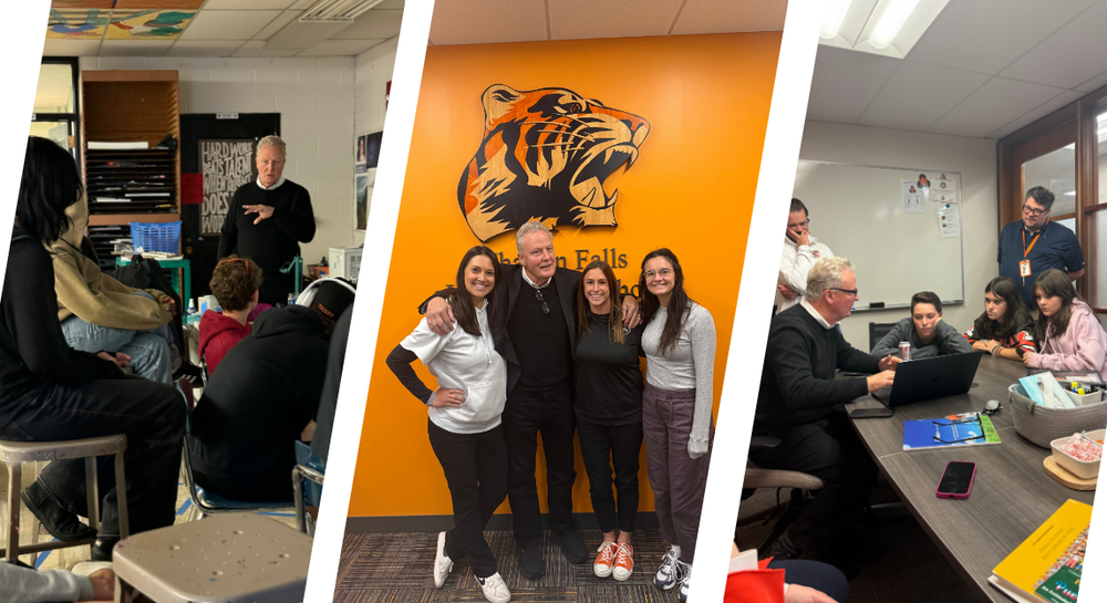 WonderMedia launch in Chagrin Falls Schools. Terry Thoren with teachers and students across the district.