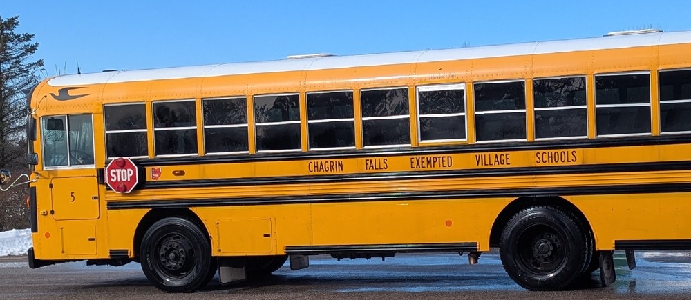 School bus being washed