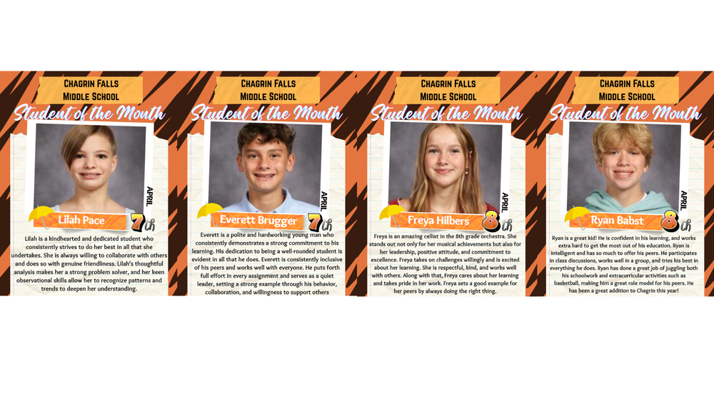 April Students of the Month