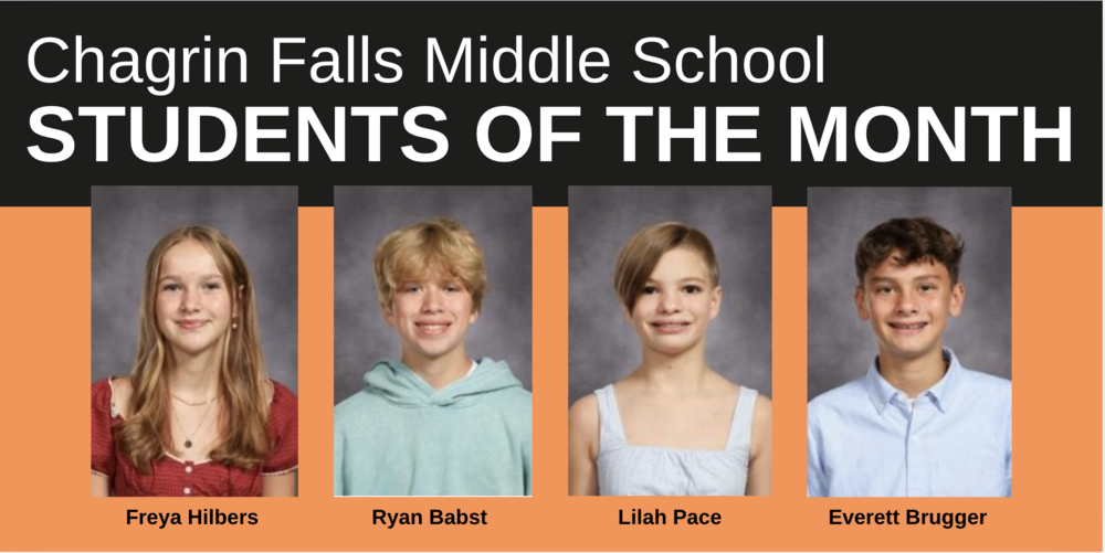 Chagrin Falls Middle School Recognizes April 2026 Students of the Month