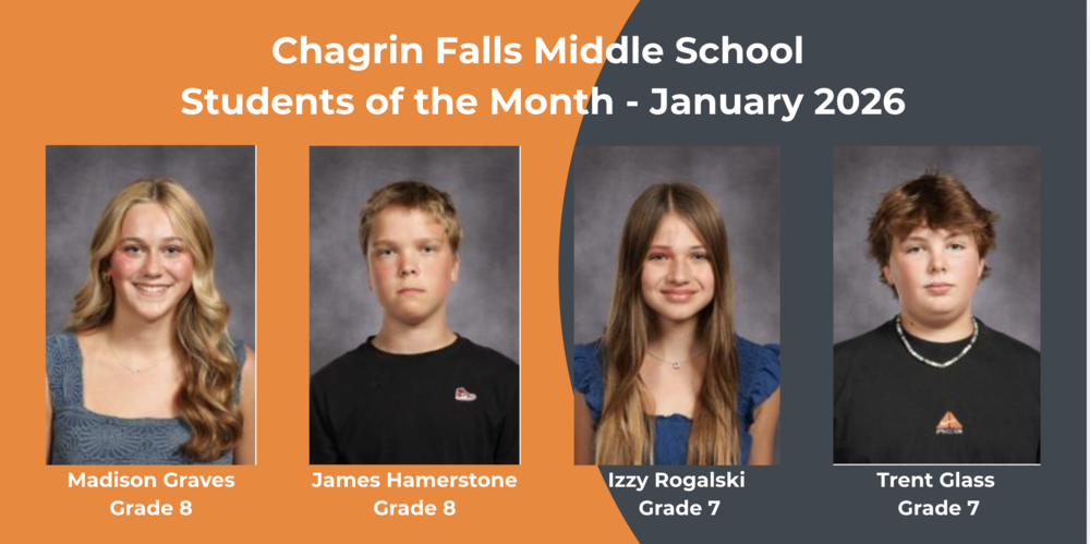 Chagrin Falls Middle School Celebrates Students of the Month for January
