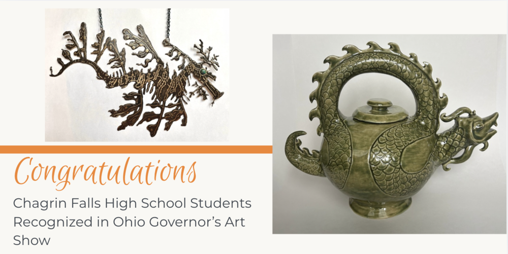 Chagrin Falls High School Students Recognized in Ohio Governor's Art Show