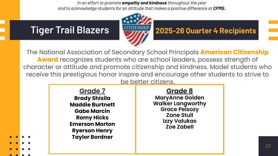 Quarter 4 Trailblazers