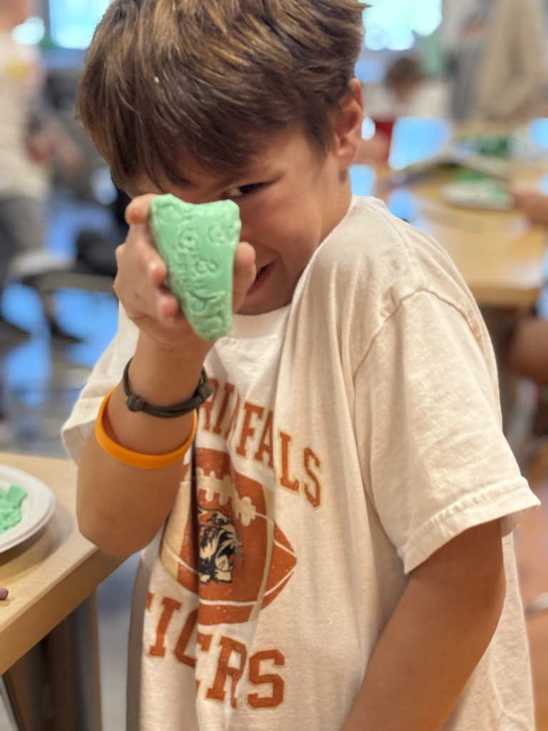 4th grade students carve soap as part of their ELA class to share an experience with the main character.