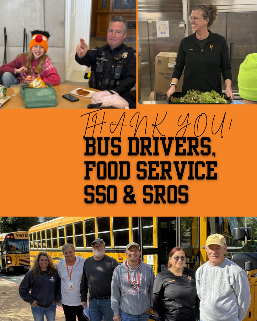 Thank you our bus drivers, food service, sso and sro team members!