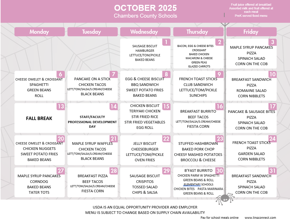 October Menu