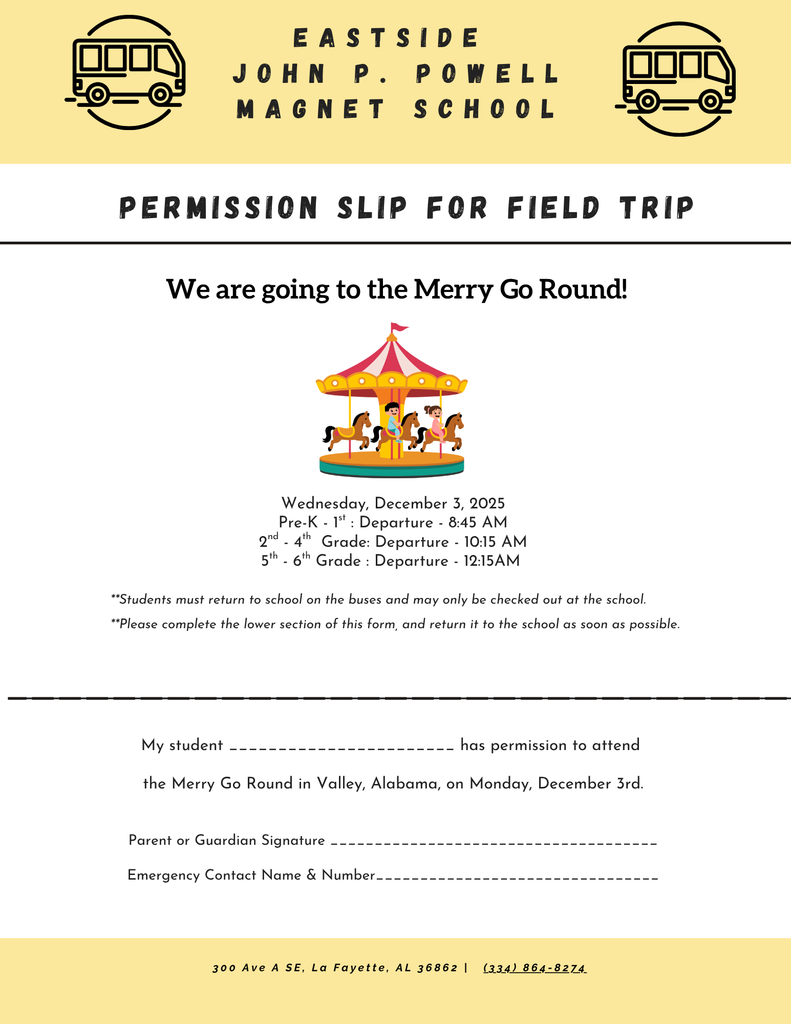 Merry Go Round Permission Slip