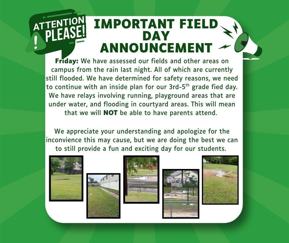Field Day Info for Tomorrow