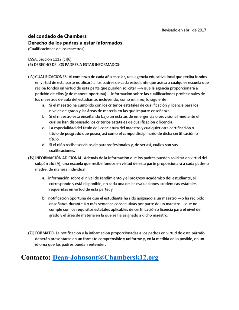 Parents Right to Know 2026-2027s