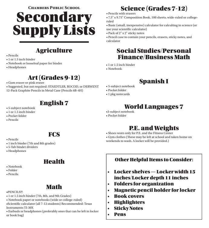 Supply List