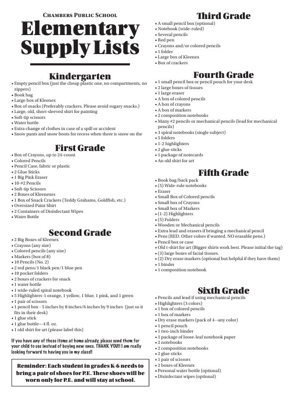 Supply List