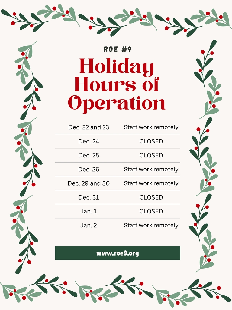 Green Festive Christmas Business Open Hours Poster