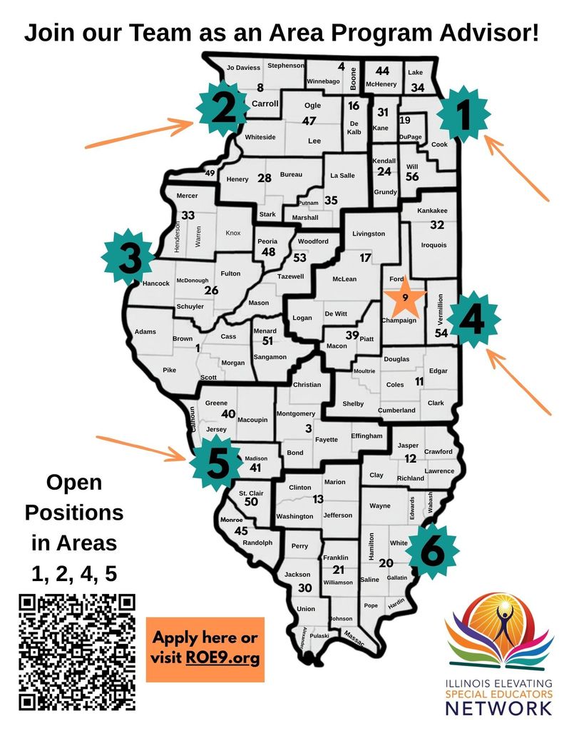 Map of Region with open positions  