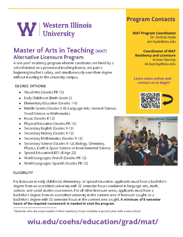 WIU MAT Program Flier