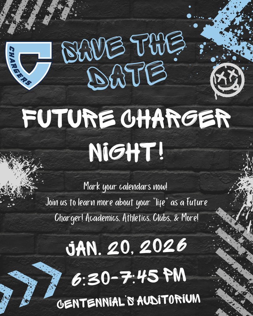 SAVE THE DATES! Unit 4 Future Freshmen Nights! Unit 4 is excited to welcome incoming high school students and their families to two upcoming events designed to help you learn more about academics, athletics, activities, and student life. Future Maroons Night – Central High School Join us at Central as we welcome families, offer building tours, and share information about academics, athletics, activities, and more. January 12 6:00–8:00 PM Central High School Future Charger Night – Centennial High School Learn more about your “life” as a future Charger, including academics, athletics, clubs, and more. January 20, 2026 6:30–7:45 PM Centennial High School Auditorium We look forward to welcoming our future high school students and families.