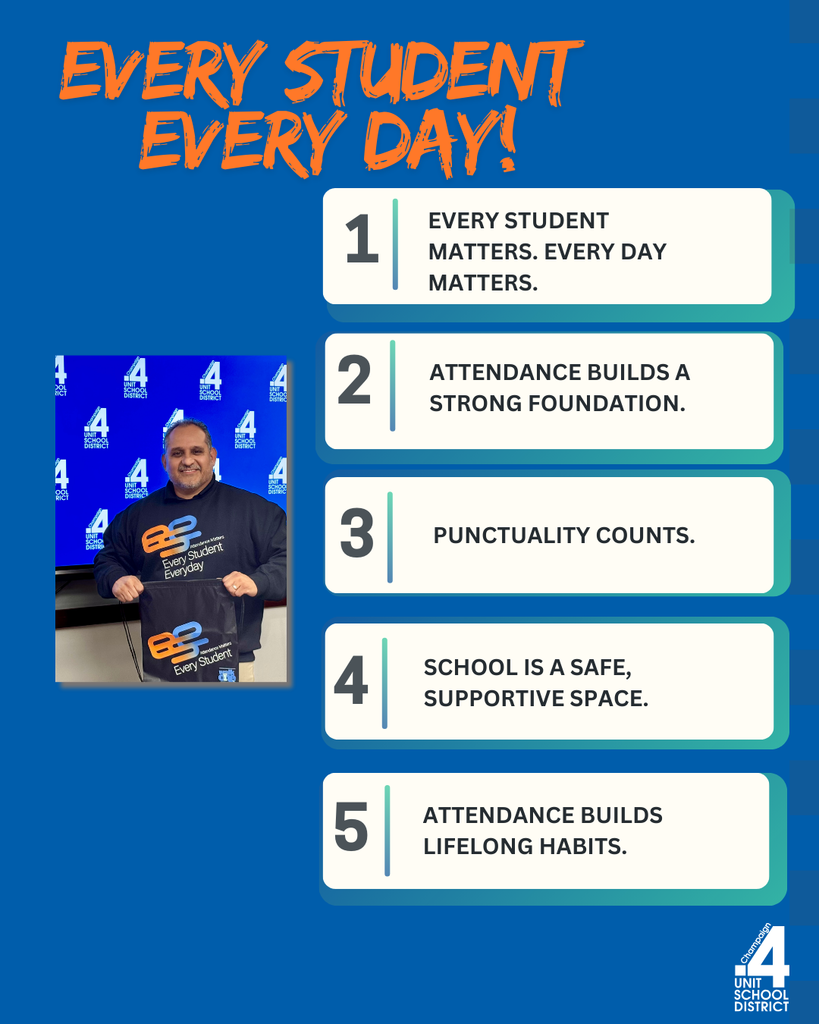 EVERY STUDENT  eVERY DAY!  Every student matters. Every day matters. Every student matters. Every day matters. Punctuality counts.  School is a safe, supportive space. Attendance builds lifelong habits.