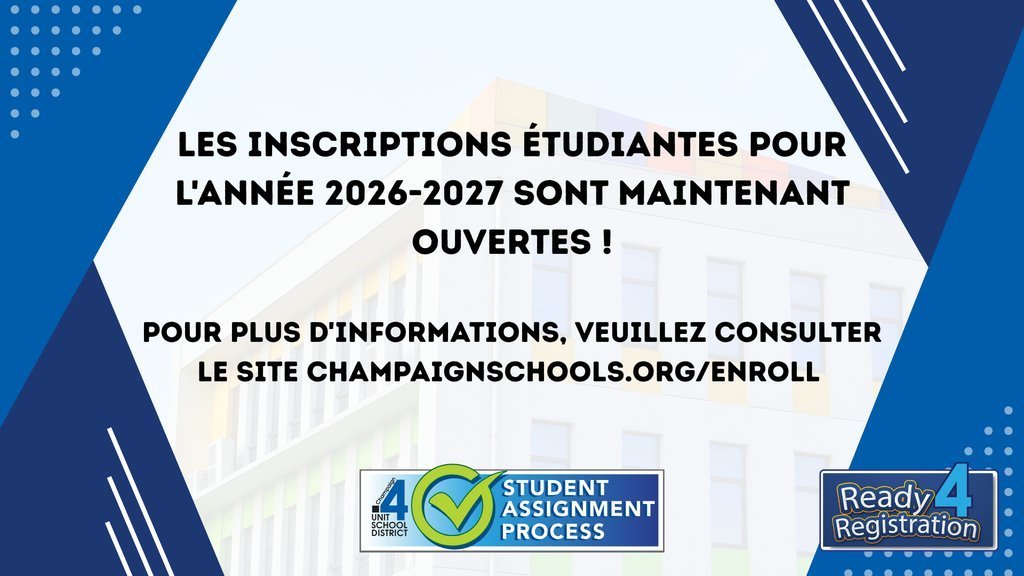 An advertisement displays blue and white background with text about open student enrollment for 2026-2027. Logos and a website link are present.
