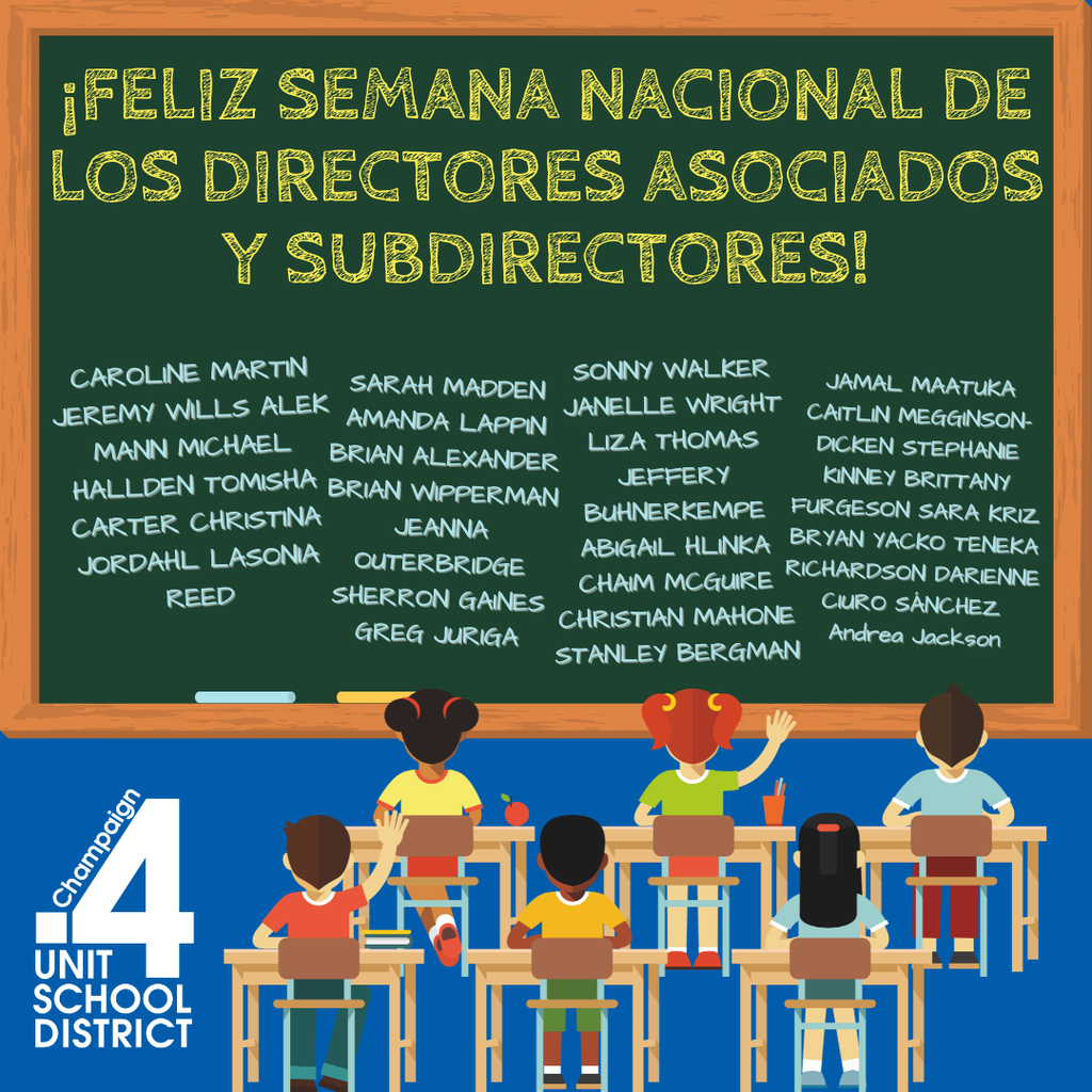 Children sit in rows at desks with a blackboard in the background displaying names and a celebration message.