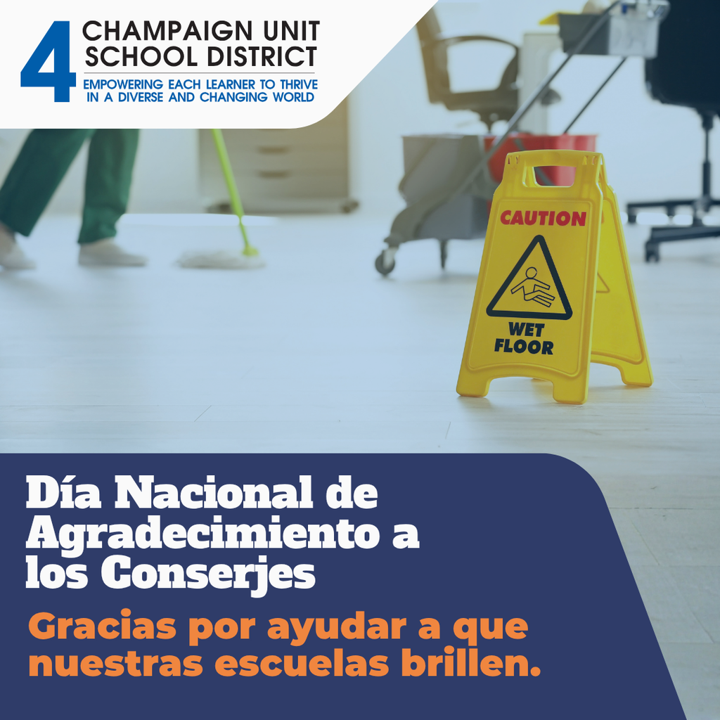 An image promoting appreciation for janitorial staff. It features a floor with a caution sign for wet floor and a person mopping.