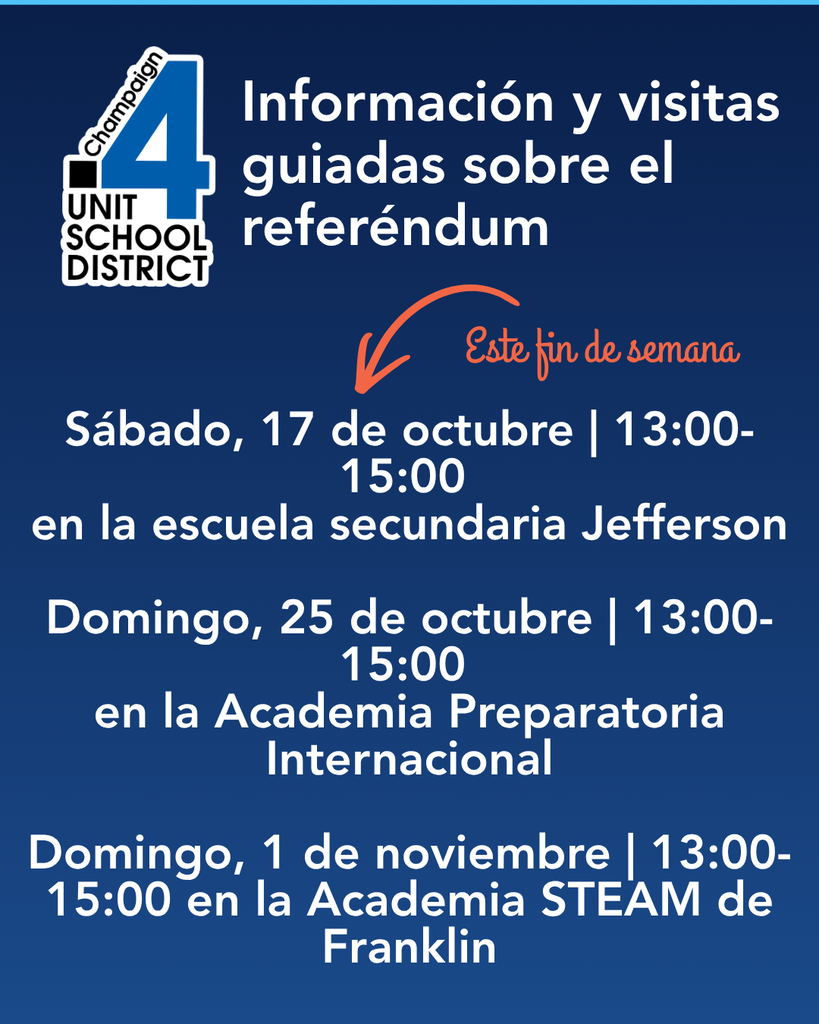 Blue poster with white text and a logo reading "Information and guided tours about the referendum." Dates and times listed for events.