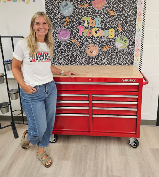 Mrs. Colyott's new toolbox purchased by the wonderful Channahon PTO!
