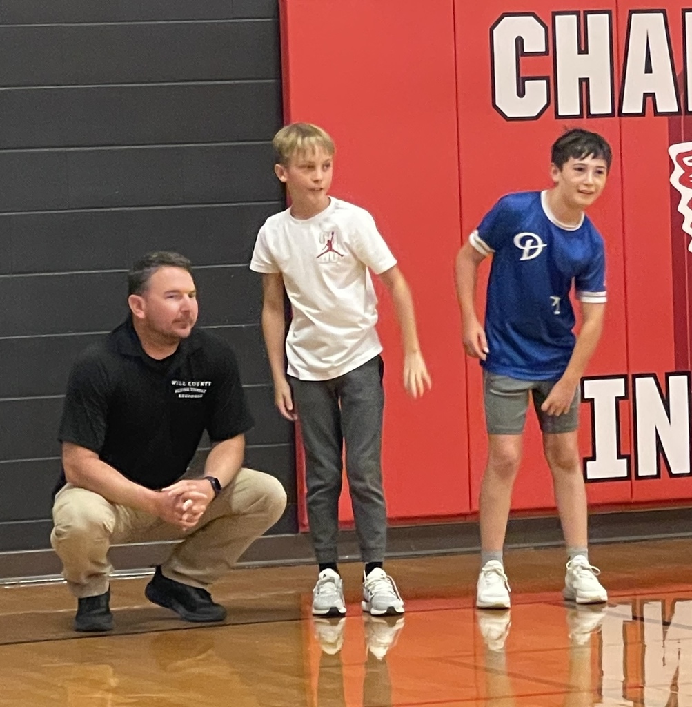 We spot Sergeant Blough playing a friendly game of dodge ball with some of our 6th grade students!