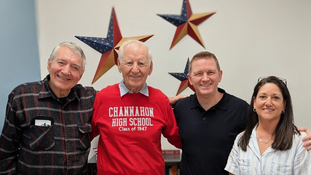Left to right: Borthers, John and Peter Konjevich, Superintendent Nick Henkle, and Administrative Assistant, Susan Sprouse