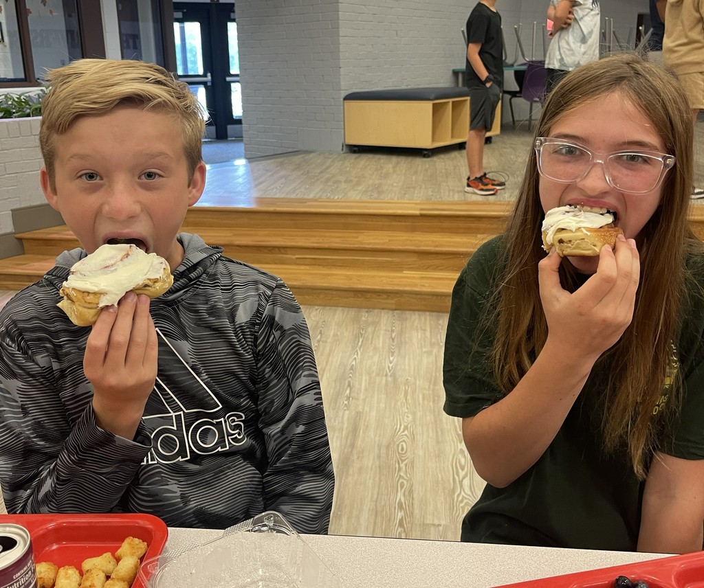 Students loving the tasty cinnamon rolls from the new snack bar!
