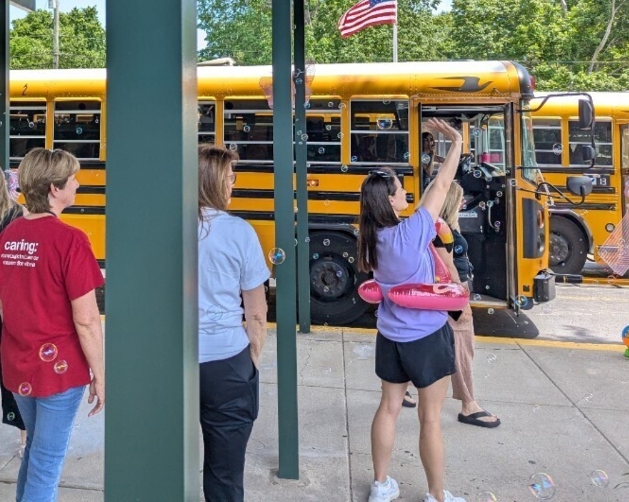 Waving goodbye