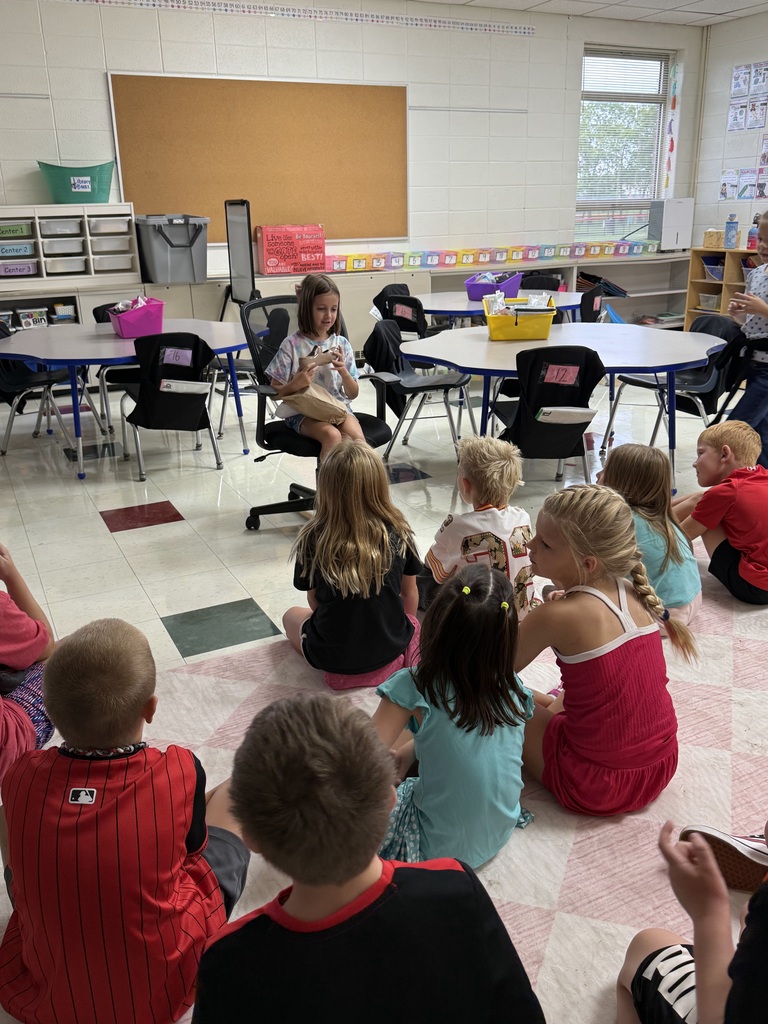 STUDENT SHOWING CLASS FAVORITE ITEMS
