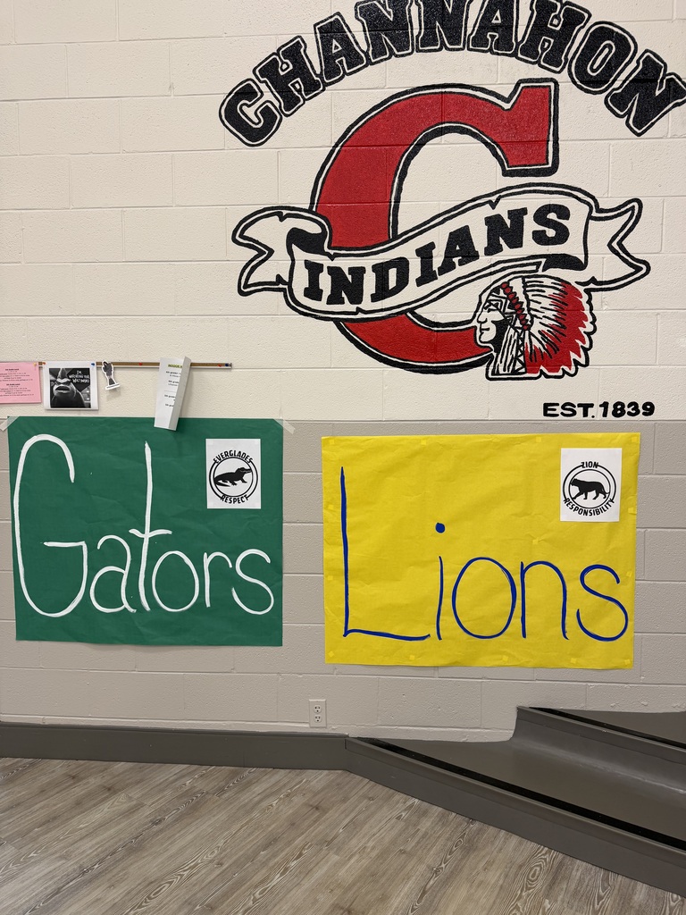 Photo of two signs on the wall. One says Gators and the other says Lions