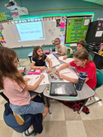Students working on science experiment