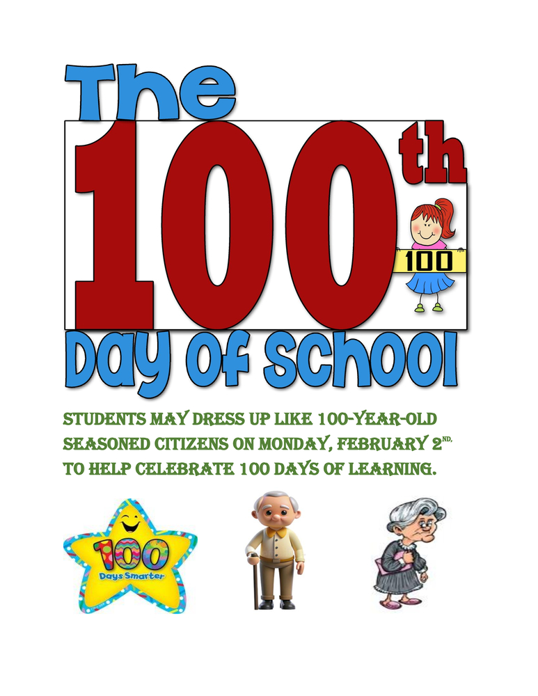 100 day of school flyer 