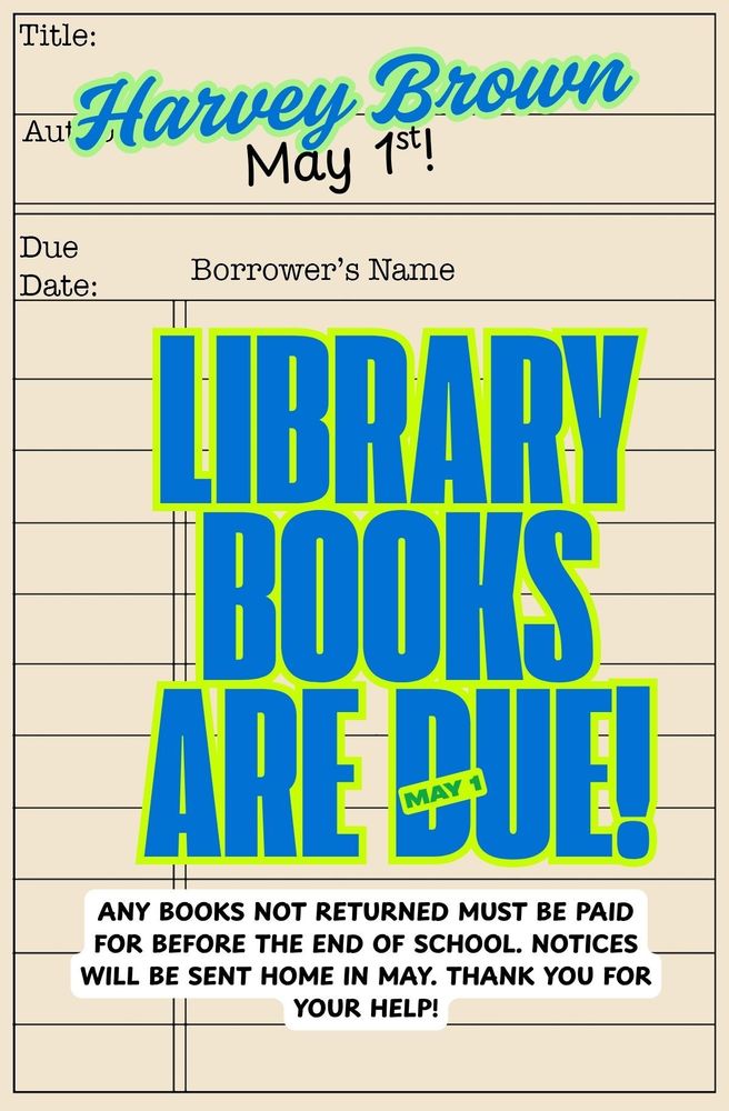 Library books due date flyer 