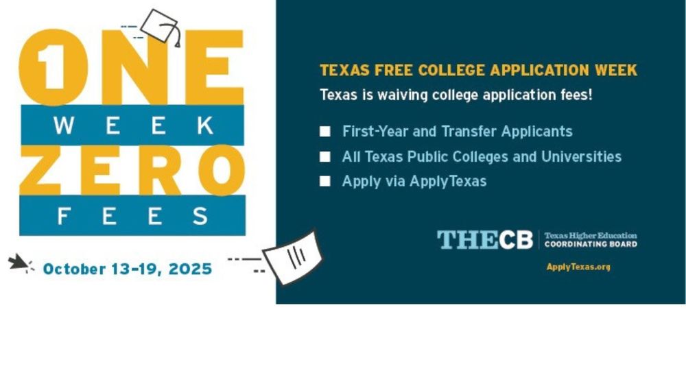 Texas Free College Application Week Flyer
