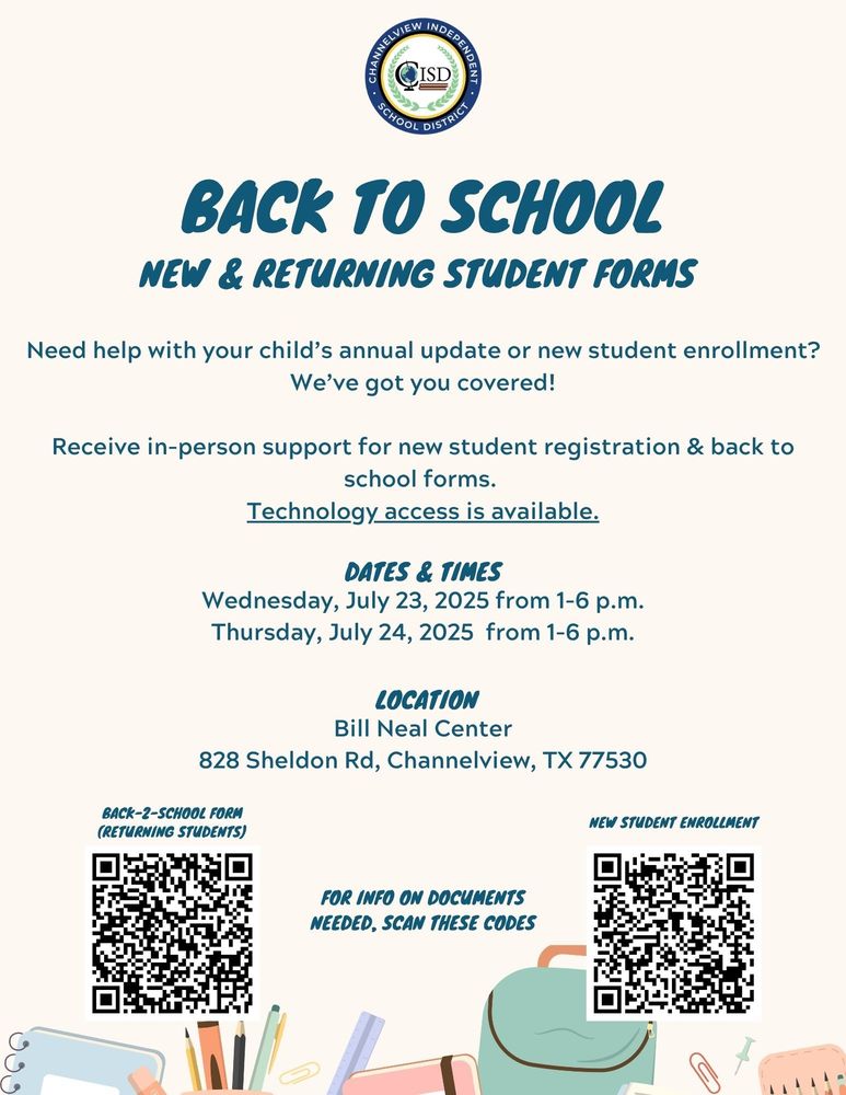 Back to school forms