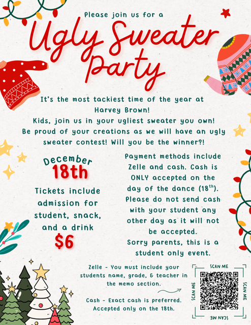 Ugly sweater party dance flyer