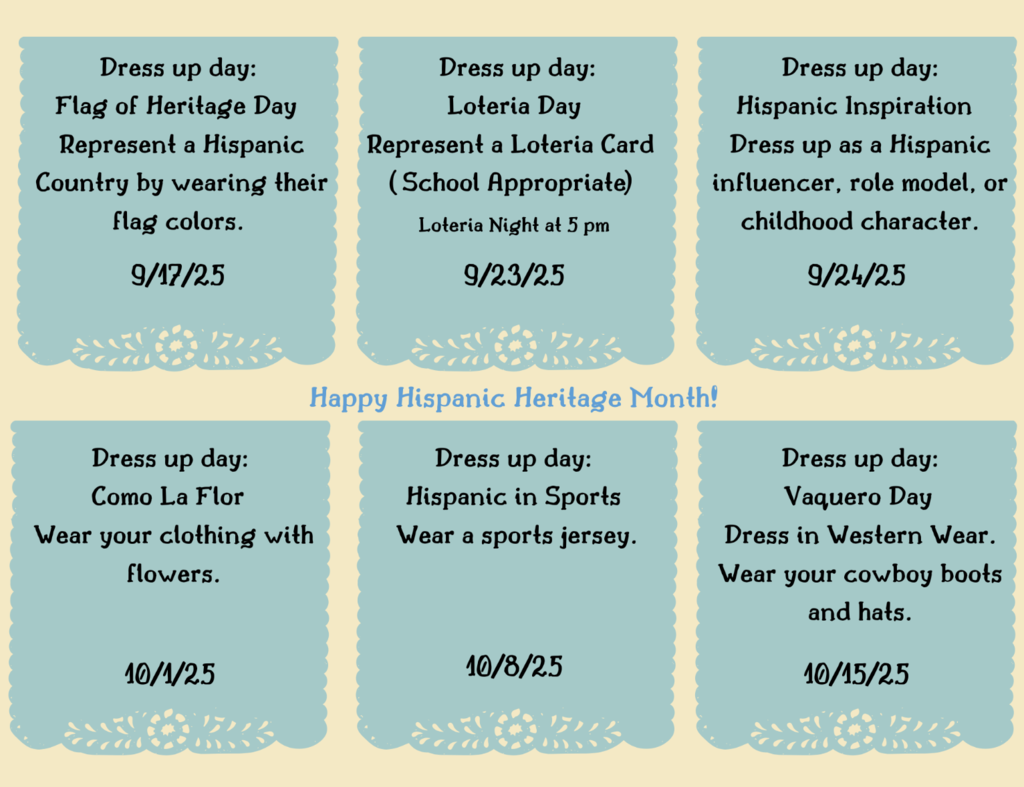Hispanic Heritage Dress-Up Days! 