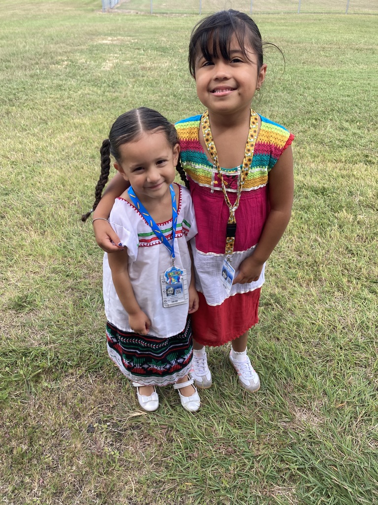 Students wearing the colors of their country's flag for Hispanic Heritage